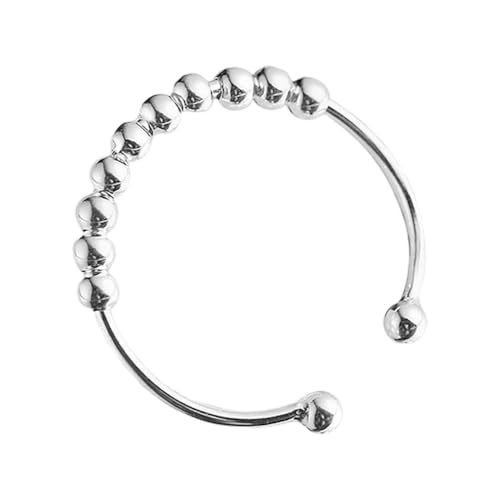 FOMIYES Offener Ring aus Sterlingsilber: Verstellbarer und stapelbarer Perlenring für Damen – modisches Accessoire für Verlobung, Jahrestag oder den Alltag von FOMIYES