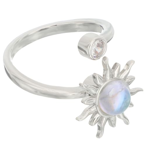 FOMIYES Sonnenblumen Zappelring für Damen Offener Ring Kupfer Verstellbar Modischer Ringschmuck Finger Statement Ring für Jeden Anlass von FOMIYES