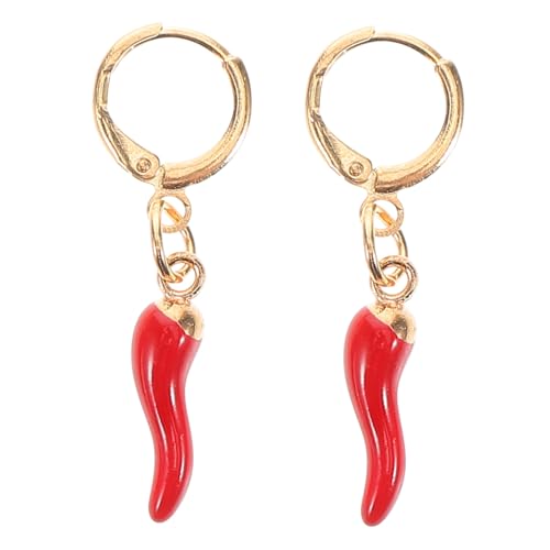 FOMIYES Ohrringe Mit Rotem Pfeffer Chili-pfeffer-schmuck Chilischote Vorhanden Chili-pfeffer-ohrring Gemüse-ohrringe Pfeffer Ohrringe Kleine Creolen Schmuck Für Ohrpiercings Legierung von FOMIYES