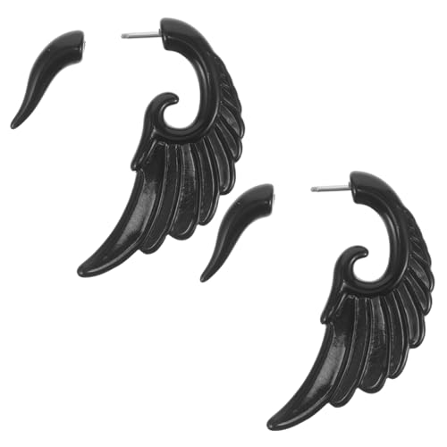 FOMIYES Ohrstecker Herren Taper Plug Schmuck Schwarz Unisex Fake Plug Ohrringe Hautfreundlich Robust Modisch für Party Alltag Performance von FOMIYES