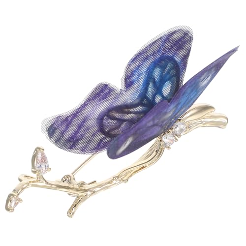 FOMIYES Organza Schmetterling Brosche aus Kupfer mit Strasssteinen Leichte Vintage Anstecknadel für Brautkleider Abendmode und Festliche Blusen Einzigartiges Schmuckaccessoire für Damen von FOMIYES