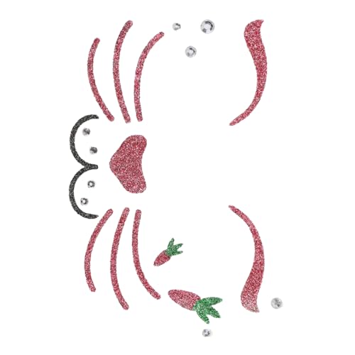 FOMIYES Osterhasen-Gesichtsaufkleber Aufkleber mit Tiergesichtern temporäre Körperabziehbilder Osteraufkleber Hasengesichtsaufkleber zum Basteln Körpergesichtsaufkleber Hasenaufkleber PVC von FOMIYES