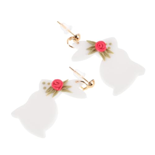 FOMIYES Niedliche Osterhasen Ohrringe Aus Polymer Clay Leichte Bequeme Studs Für Frauen Farb Lichtbeständig Für Feiern Parties Und Cosplay von FOMIYES