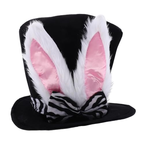 FOMIYES Ostern-hasenohr-kostümhut Für Bühnenaufführung, Kleiner Hasenohr-zylinder, Kopfdekoration Für Cosplay Und Party-dekoration, Weicher Plüsch-kopfschmuck von FOMIYES