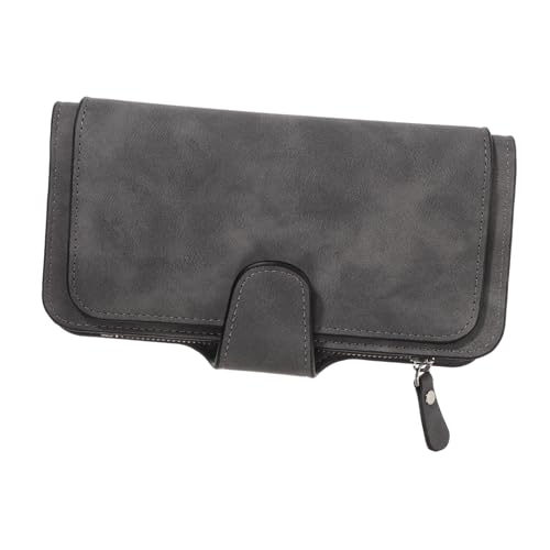 FOMIYES PU Damen Geldbörse mit Druckknopf Verschluss Dreifach Gefaltet Mattiertes Zweifarbiges Design Lange Geldbörse mit Mehreren Kartenfächern Praktische Handtasche für Alltag Schule von FOMIYES