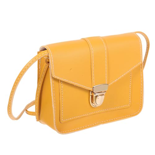 FOMIYES PU Damen Handytasche Klein Umhängetasche mit Magnetverschluss Handtasche für Handy Geldbeutel und Karten Leichte Schultertasche Gelb für Alltag Shopping und Arbeit von FOMIYES