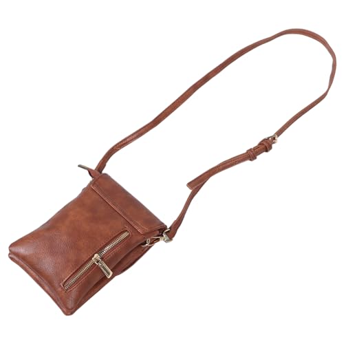 FOMIYES PU Damen Umhängetasche Klein Verstellbarer Schulterriemen Mehrere Fächer Stilvolle Crossbody Handtasche Für Alltag Reise von FOMIYES