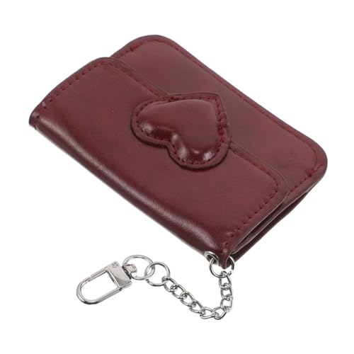 FOMIYES PU Kartenetui mit Herzverschluss Dünnes Damen Portemonnaie aus Weichem Pu-Material Kleines Kartenetui mit Doppelten Fächern Sicherer Kreditkartenhalter für Alltag Shopping und von FOMIYES