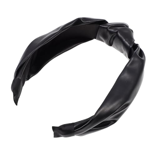 FOMIYES PU Leder Haarband Breit Rutsch Stirnband Damen Vielseitiges Party Haarreif Waschgesicht Kopfschmuck Elegant Festlich Geeignet für Cosplay und Alltag von FOMIYES