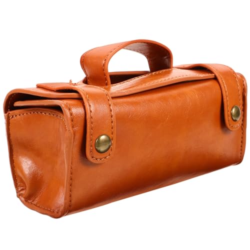 FOMIYES PU Leder Rasierer Tasche Herren Waschtasche Groß Reise Kulturbeutel mit Großer Kapazität und Robuster Metall Verarbeitung für Toilettenartikel Aufbewahrung von FOMIYES