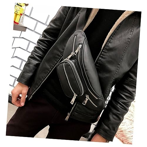 FOMIYES PU Retro Damen Chest Bag Multifunktionale Umhängetasche mit Verstellbarem Riemen Wasser und Reißfest Crossbody Sling Bag für Alltag Business Reisen und Radfahren Schwarz von FOMIYES
