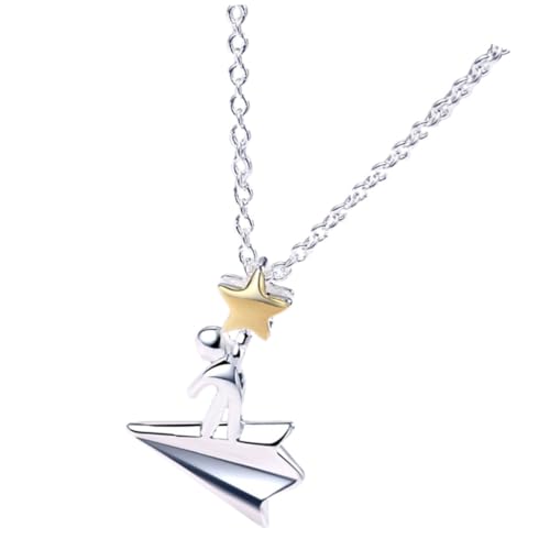 FOMIYES Paper Plane Halskette Damen Papierflugzeug Anhänger Sterling Kette mit Sternmotiv Zarte Clavicle Kette für Alltag und Besondere Anlässe Geschenkidee Mutter Tochter Freundin FOMIYES Paper Plane Halskette Damen Papierflugzeug Anhänger Sterling Kette mit Sternmotiv Zarte Clavicle Kette für Alltag und Besondere Anlässe Geschenkidee Mutter Tochter Freundin von FOMIYES