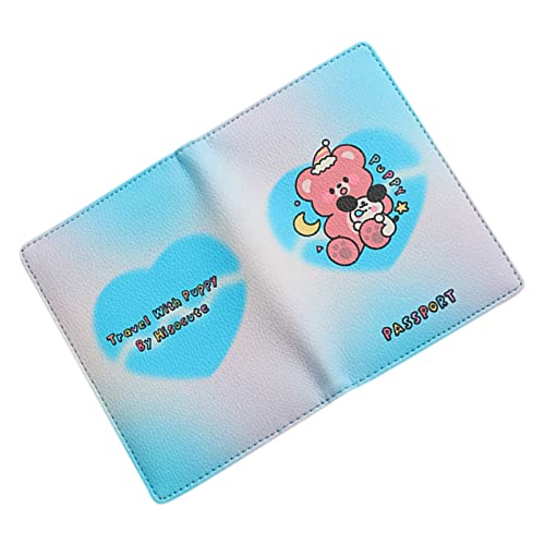 FOMIYES Passhalter mehrere Karten Fall Essentials Inhaber wasserdicht Brieftasche Damen portmonee Herren reisepass geldbörse Reisehalstasche für Reisepass PU-Leder Blue von FOMIYES