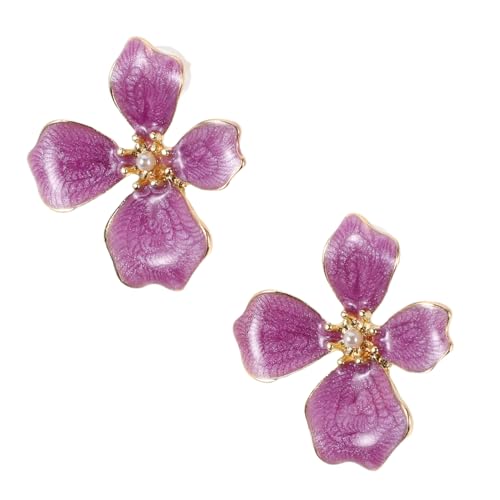 FOMIYES Blumenohrringe Für Frauen Pastell Blütenblattohrstecker Statement Ohrringe Blütenblatt Ohrstecker Boho Schmuck Accessoires Für Hochzeit Geburtstag Abschlussball von FOMIYES
