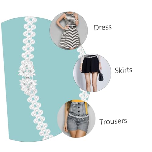 FOMIYES Pearl Taillenkette mit Strassbesatz Leichte Schmuckgürtel für Damen Verstellbarer Langlebiger Alloy Dekogürtel für Festliche Kleider und Partys von FOMIYES