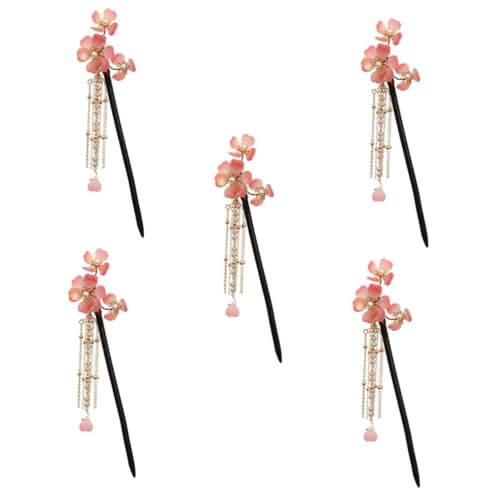 FOMIYES 5 Stück Retro-haarstab Antikes Haar-essstäbchen Traditionelle Chinesische Haarnadel Quaste Blumen-haarnadel Für Mädchen von FOMIYES