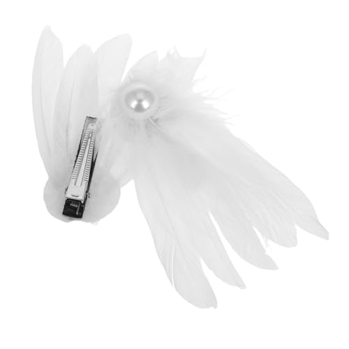 FOMIYES Perlen Haarspange mit Federn für Frauen Eleganter Kopfschmuck für Hochzeiten Partys Fotoshootings Multifunktionale Haaraccessoires Langlebig für Besondere Anlässe von FOMIYES