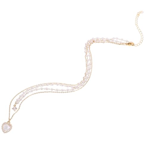 FOMIYES Perlen Halskette Damen Leichte Kette mit Herzanhänger Clavicle Chain aus Legierung und Imitationsperlen Verstellbar Elegantes Schmuckstück für Frauen und Geschenke FOMIYES Perlen Halskette Damen Leichte Kette mit Herzanhänger Clavicle Chain aus Legierung und Imitationsperlen Verstellbar Elegantes Schmuckstück für Frauen und Geschenke von FOMIYES