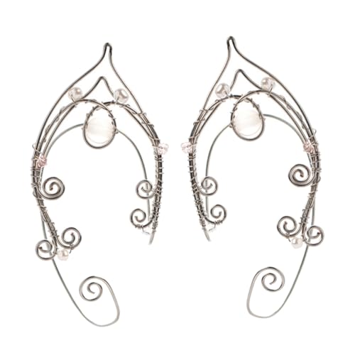 FOMIYES Perlen Ohrclips für Damen Ohrlochfreie Fairy Schmuckstücke Vielseitig Tragbar für Hochzeit Festival Cosplay und Alltag Ohrschmuck von FOMIYES