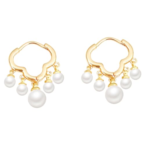 FOMIYES Perlen Ohrringe mit Wolken Design Ohrstecker für Braut und Hochzeit Damen Drop Earrings Stilvolles Accessoire für Alltag und Besondere Anlässe von FOMIYES