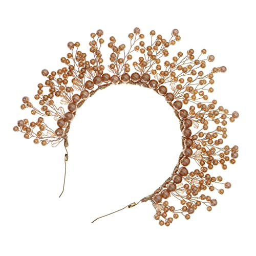 FOMIYES Perlen Stirnband Handgemacht Hochzeit Braut Haarschmuck Dekor Party Kopf Schmuck Imitation Metall Leicht Stilvolle Accessoires Für Verlobungen Und Mottopartys von FOMIYES