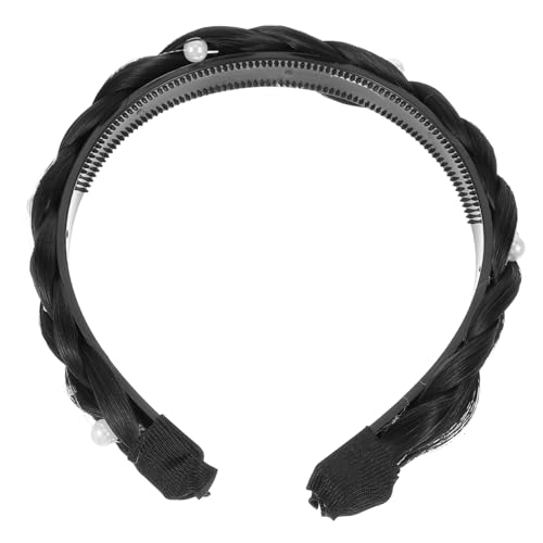 FOMIYES Perlenbesetztes Geflochtenes Haarband Damen Leichtes Rutschfestes Stirnband mit Elegantem Perlen design Modisches Haaraccessoire für Vielseitiges Styling Anlässe Geeignet von FOMIYES