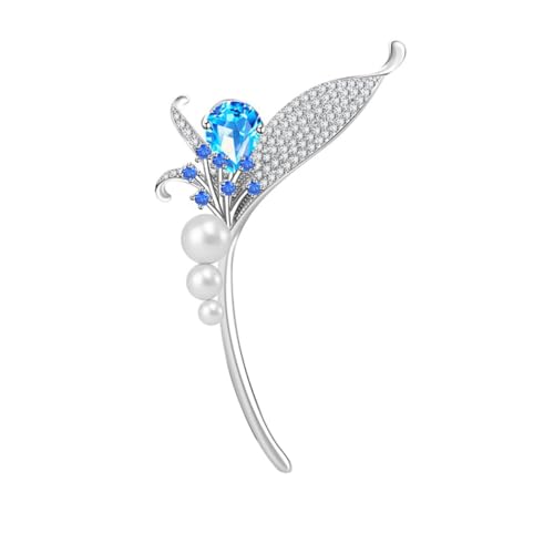 FOMIYES Perlenbrosche Schöne Brosche Lustige Brosche Glänzende Brosche Orchideenbrosche Silber von FOMIYES