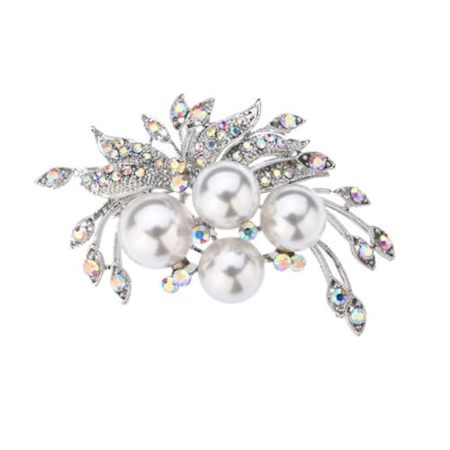 FOMIYES Perlenbrosche mit Strasssteinen Kreative Anstecknadel für Abendkleider Modisches Damen accessoire Vielseitig für Hochzeiten Valentinstag und Festliche Anlässe von FOMIYES