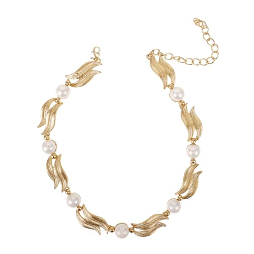FOMIYES Perlenkette Quaste Nacken-accessoire Halsschmuck Für Kostüm Binden Anhänger Aufkleber Muschelhalskette Halsketten Halskette Halter Deko Zinklegierung Golden von FOMIYES