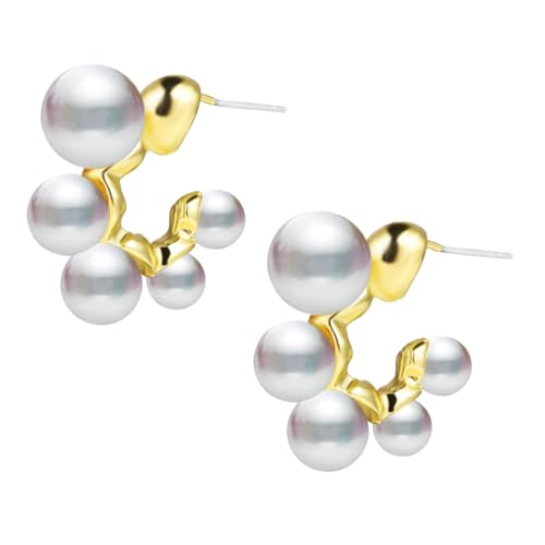 FOMIYES Perlenohrringe Damen C Form Ohrstecker Leicht Elegant Langlebig Hautfreundlich Schmuck für Hochzeit Geburtstag Alltag von FOMIYES