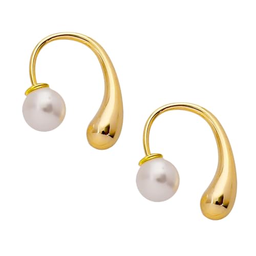 FOMIYES Perlenohrringe Gold Ohrstecker Damen Schmuck Leicht Elegant Hautfreundlich Modisch von FOMIYES
