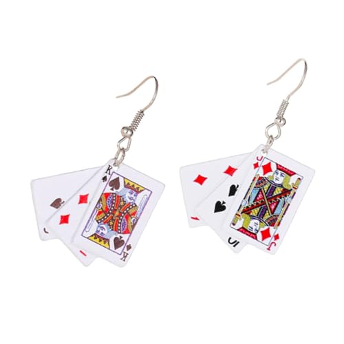 FOMIYES Personalisierte Spielkarten Ohrringe Damen Hängend Modisch Leichtgewichtig Spaß Schmuck für Alltag Party Hochzeit und Freizeit von FOMIYES