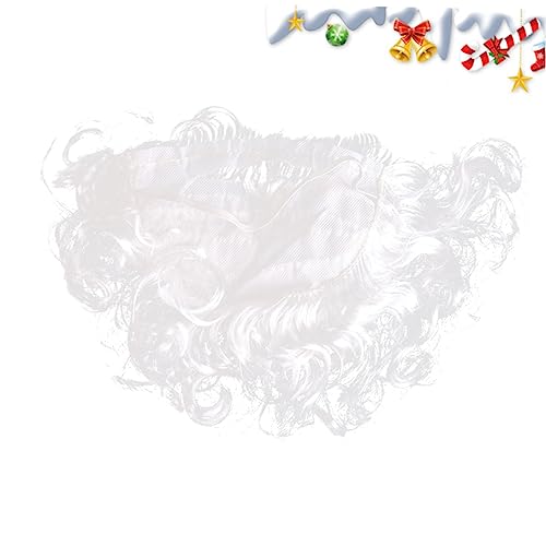FOMIYES Perücke Weiß Curly Vollbart Kostümzubehör Elastisch für Fasching Karneval Weihnachtsfeier Erwachsene von FOMIYES