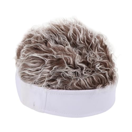 FOMIYES Kurze Perückenmütze Für Männer Schräge Mütze Hip-hop-perückenmütze Partymütze Kopfbedeckung Retro-perücke Gefälschte Haar Hut Cosplay Hut von FOMIYES