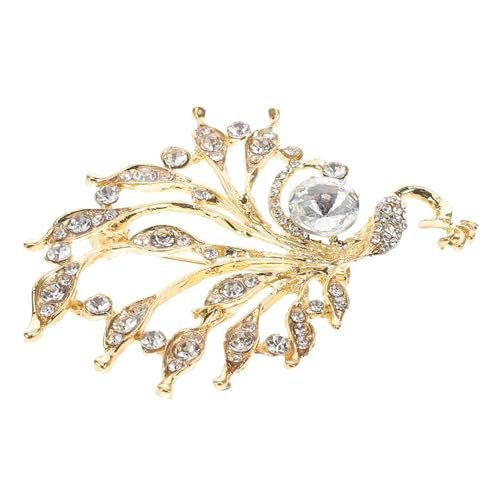 FOMIYES Pfauen Brosche aus Zinklegierung mit Funkelnden Strasssteinen Anstecknadel für Damenkleidung und Taschen Vielseitiges Schmuckaccessoire für Besondere Anlässe von FOMIYES