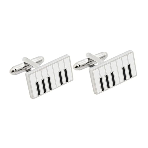 FOMIYES Piano Manschettenknöpfe Herren Hochglänzend Abgerundete Kanten Bequemes Tragegefühl Klassische Musik Design Hemd Cufflinks für Hochzeit Business Konzert von FOMIYES