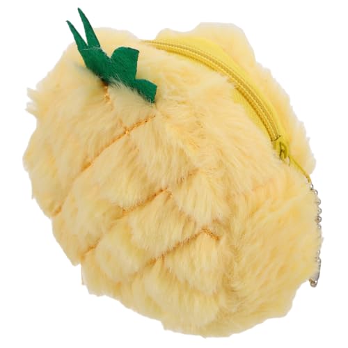 FOMIYES Süßes Plüsch-Pineapple-münzgeldbeutel Für Junge Mädchen Weiche Und Flauschige Geldbörse Kreatives Rucksack-hängerchen Und Münzaufbewahrungstasche Accessoire Für Kleine von FOMIYES