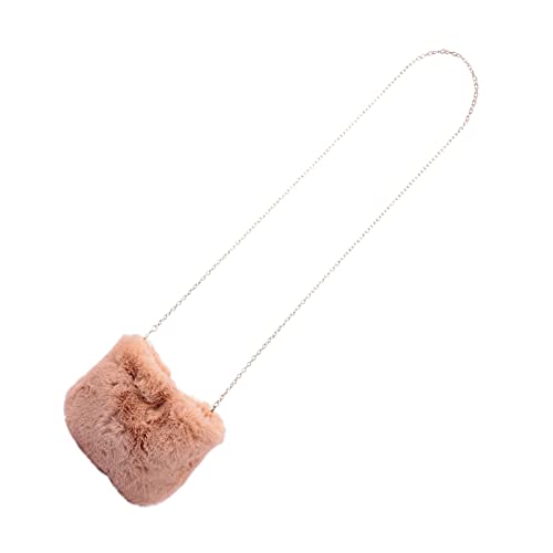 FOMIYES Plüsch Crossbody Bag mit Kette Weiche Umhängetasche in Khaki Kleine Schultertasche für Mädchen Praktisches Design für Schlüssel Karten Handy und Alltag Modisch und Angenehm von FOMIYES