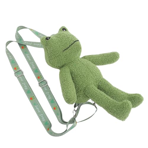 FOMIYES Plüsch Froschrucksack Groß Verstellbar Doppelte Schulterriemen Weicher Cartoon Kuscheltier Rucksack für Reisen Alltag Party Modisch und Praktisch von FOMIYES