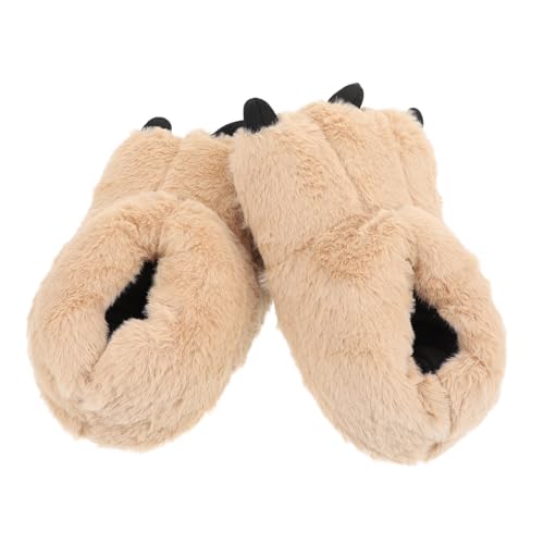 FOMIYES Plüsch Hausschuhe Winter Warm Keeping Vollumhüllend Komfortable Claw Design Damen Home Indoor Pantoffeln Braun Gemütliche Wärme für Kalte Tage von FOMIYES