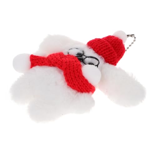 FOMIYES Plüsch Hundehänger mit Schal und Brille Lustiges Schlüsselanhänger für Taschen Süßer Stoffhund Anhänger mit Praktischer Kette für Weihnachtsliebhaber FOMIYES Plüsch Hundehänger mit Schal und Brille Lustiges Schlüsselanhänger für Taschen Süßer Stoffhund Anhänger mit Praktischer Kette für Weihnachtsliebhaber von FOMIYES