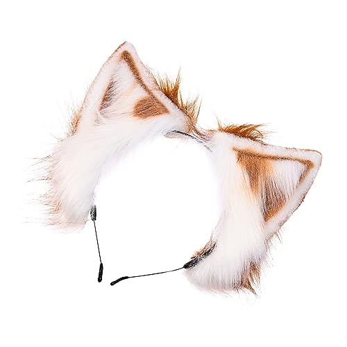 FOMIYES Plüsch Katzenohren Haarreif Kuscheliges Cosplay Stirnband mit Katzenohren für Mädchen Party Fasching Halloween Kostüm Zubehör von FOMIYES