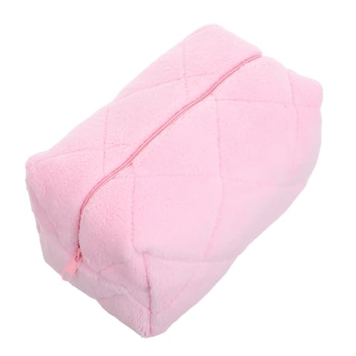 FOMIYES Plüsch-Kosmetiktasche Karierte Schminktasche Fuzzy-Taschen Für Frauen Make -up -Speicher Trendiges Make-up Plüschtasche Kleine Kosmetiktasche Flauschige Tasche Makeup Tasche Rosa von FOMIYES