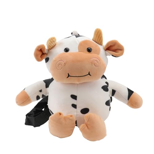 FOMIYES Plüsch Kuh Umhängetasche mit Verstellbarem Schultergurt Niedliche Cartoon Tierform Crossbody Bag für Damen Alltag Reisen Shopping Zweifarbig von FOMIYES