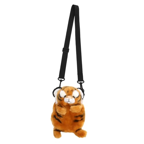 FOMIYES Plüsch Tiger Umhängetasche Verstellbar Einzelschulter Cartoon Tasche Damen Mädchen Süße Tigerform für Alltag Party Freizeit Reise von FOMIYES