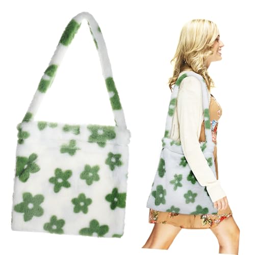 FOMIYES Plüschtasche Blumenform Für Damen Und Mädchen Pelztasche Mit Großem Fassungsvermögen Umhängetasche Aus Weichem Plüschmaterial Multifunktionale Handtasche Für Täglichen Gebrauch von FOMIYES