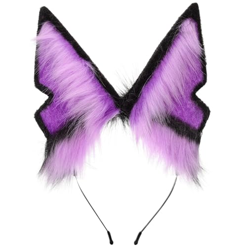 FOMIYES Plüsch Wolf Ohren Haarreif Verstellbar Weiches Kunstfell Tierohren Haaraccessoire für Damen Cosplay Party Karneval Kostüm Zubehör von FOMIYES