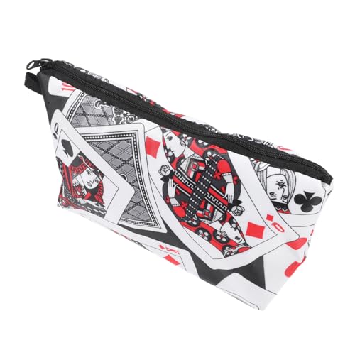 FOMIYES Poker Karten Schminktasche für Frauen Make Up für Reisen Stilvolle Kosmetiktasche mit Reißverschluss Geschäft Urlaub von FOMIYES