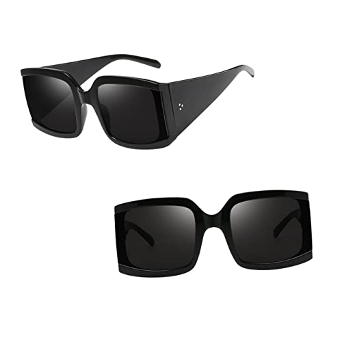 FOMIYES Polarisierte Vintage Sonnenbrille Herren Damen Große Rahmen Kreative Beach Shades Leichte UV Schutzbrille für Outdoor Aktivitäten und Schwarzer Rahmen FOMIYES Polarisierte Vintage Sonnenbrille Herren Damen Große Rahmen Kreative Beach Shades Leichte UV Schutzbrille für Outdoor Aktivitäten und Schwarzer Rahmen von FOMIYES