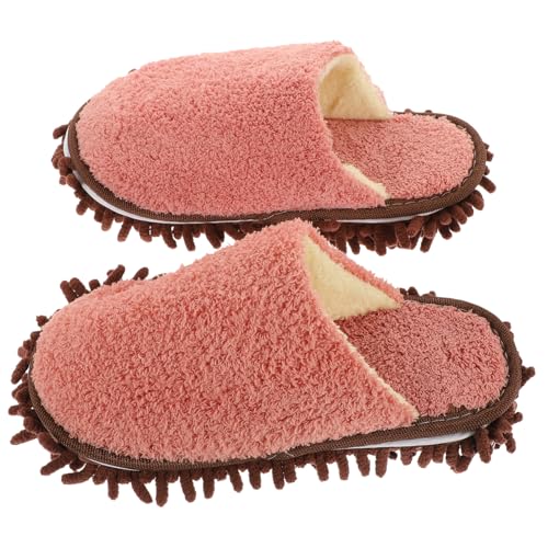 FOMIYES Praktische Wiederverwendbare Kehr Slipper mit Fleece Haustaugliche Wischschuhe für Bodenreinigung Abnehmbar Staubabsorbierend Leicht für Haus Fenster und Auto von FOMIYES